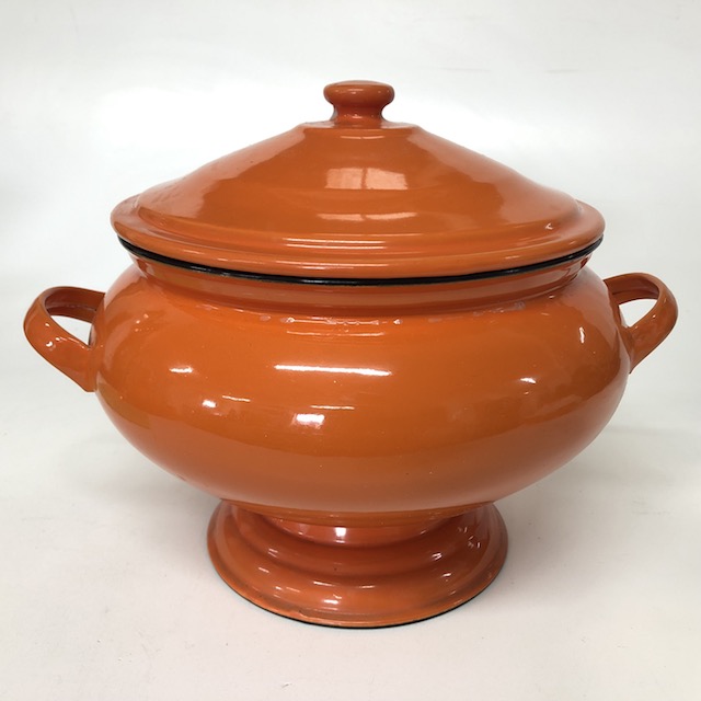 SOUP TUREEN, Orange Enamel